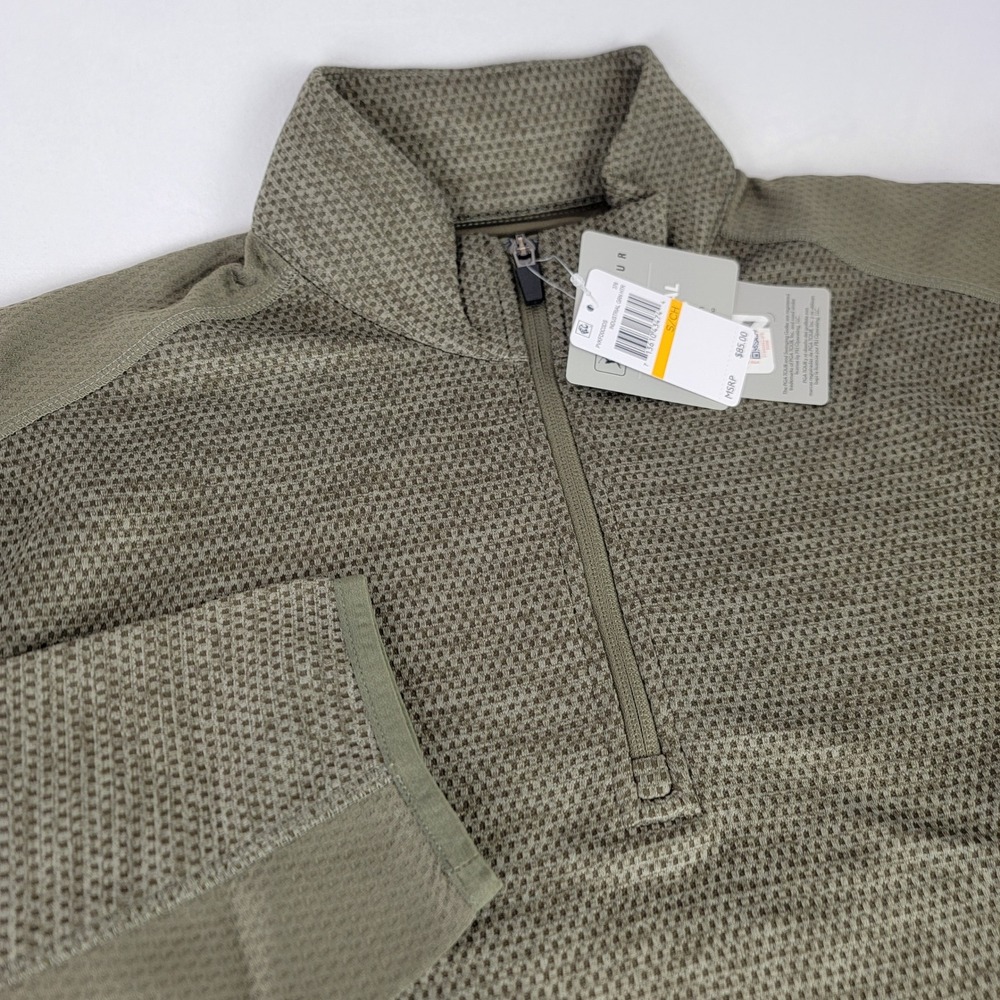 PGA TOUR Mens Thermal Quarter Zip Pullover Industrial Green PVKFD0C0DS Small NWT